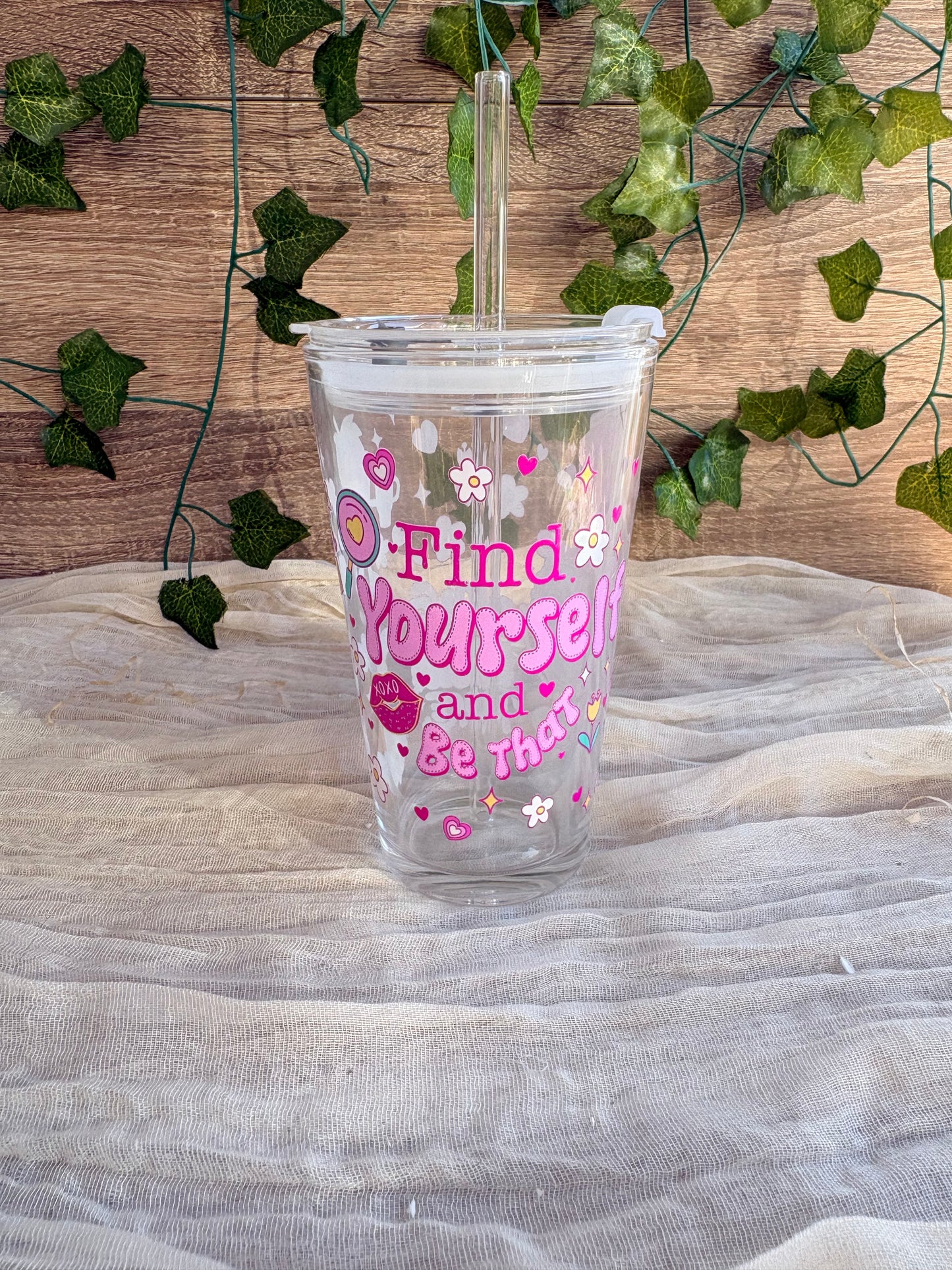 Find Yourself Glass Cup