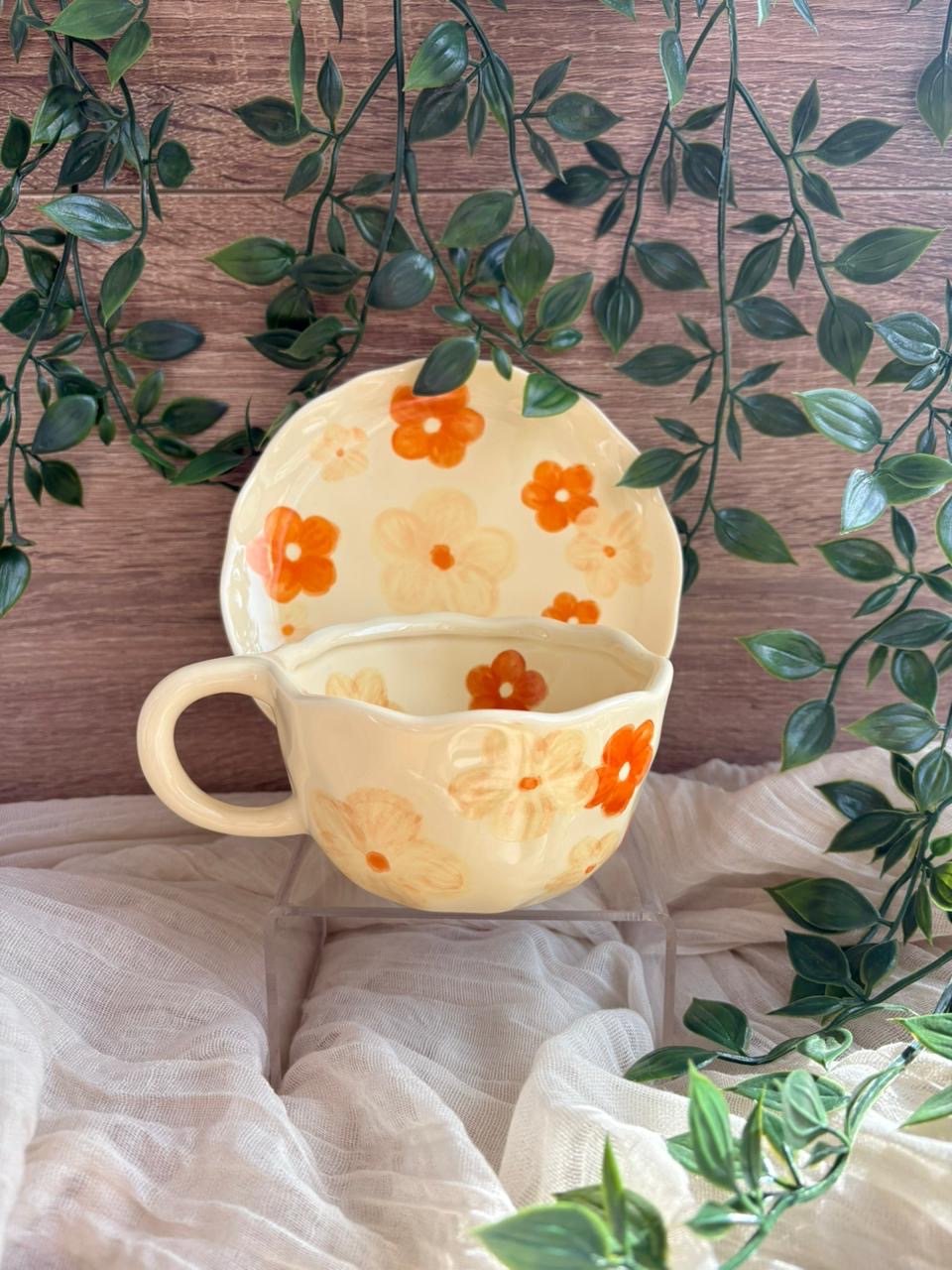 Painted Flower Mugs