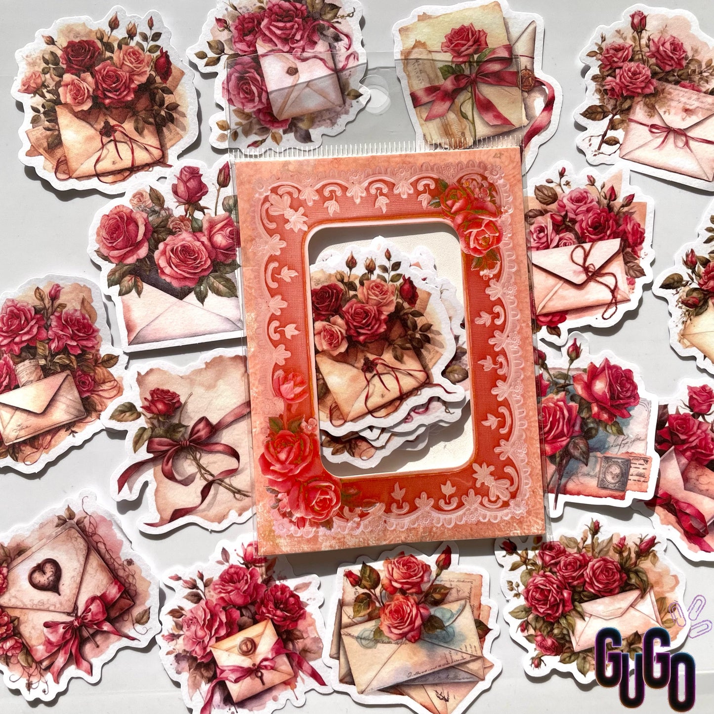 Books and flowers stickers