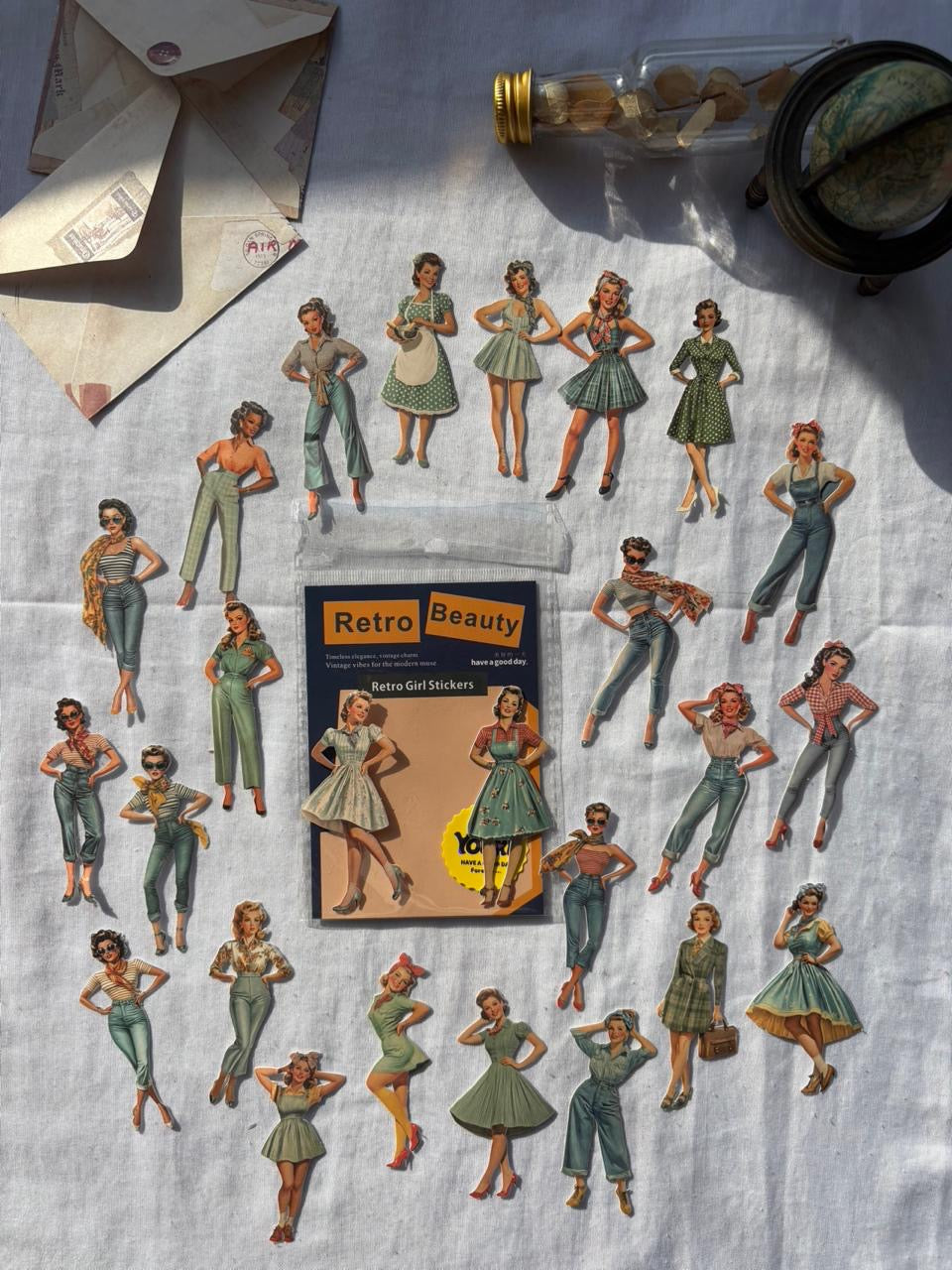 Retro Beauty Character Stickers