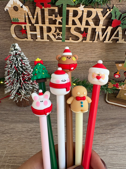 Christmas pens blue ink
