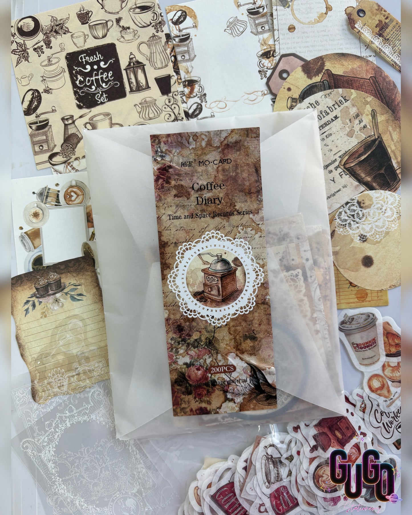 200 pcs set material paper and stickers