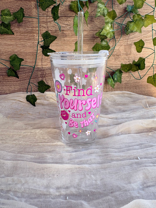 Find Yourself Glass Cup