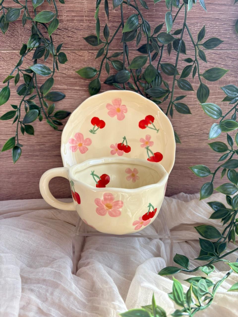 Painted Flower Mugs