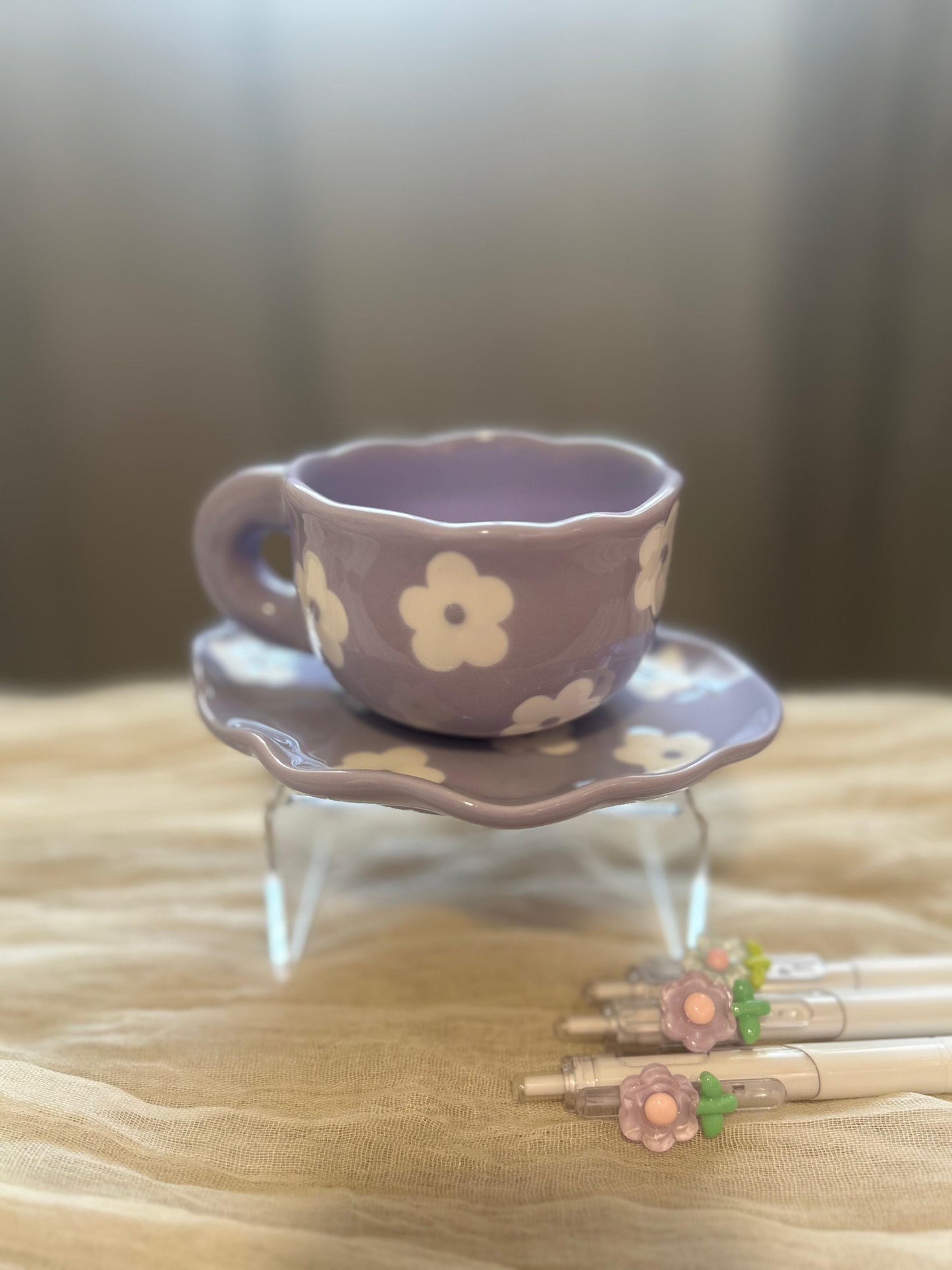 Colorful Cup with Saucer