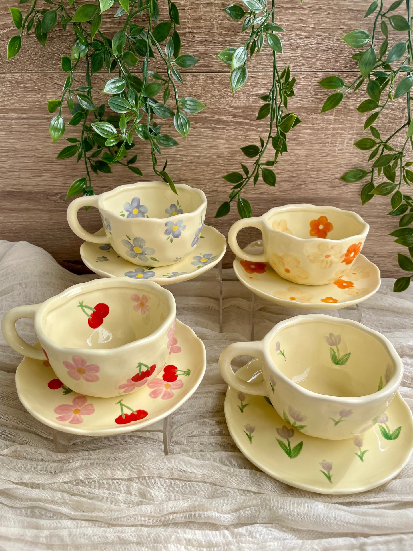 Painted Flower Mugs
