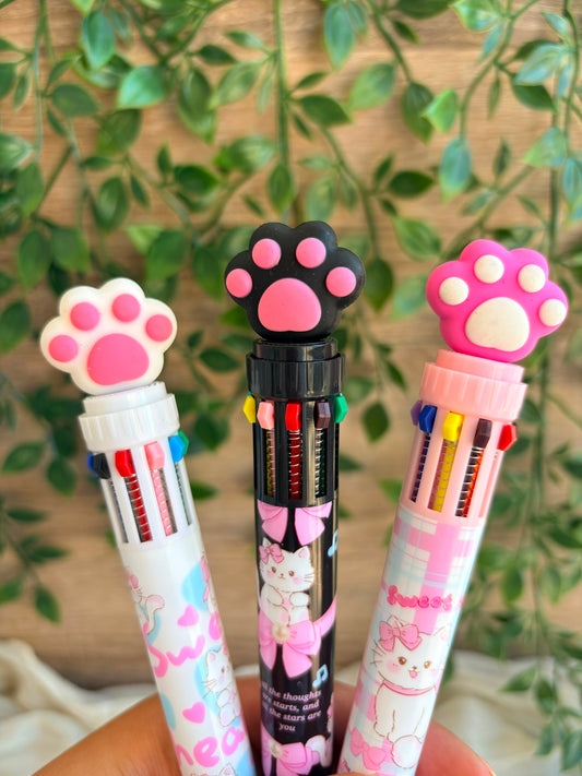 Multicolor Cat Paw Pen