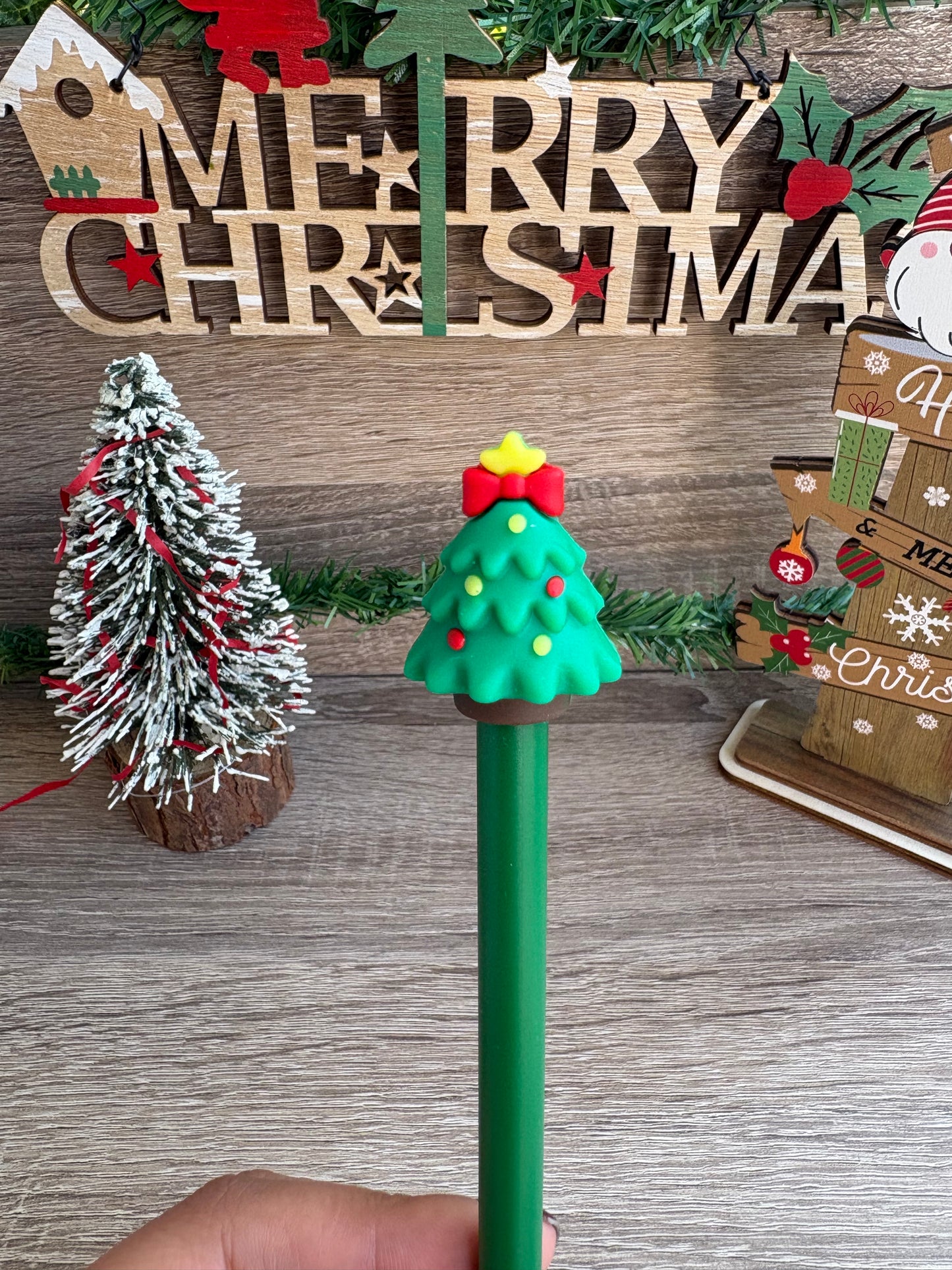 Christmas pens blue ink