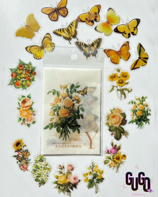 Flowers & Butterflies Sticker