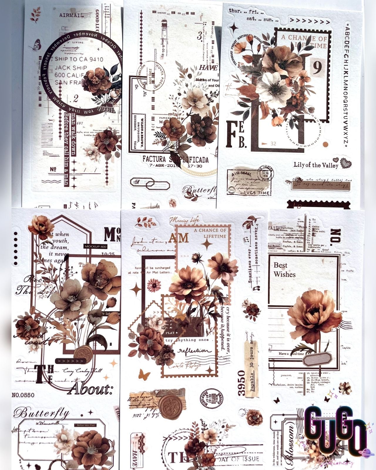 Flower Diary Sticker sheet