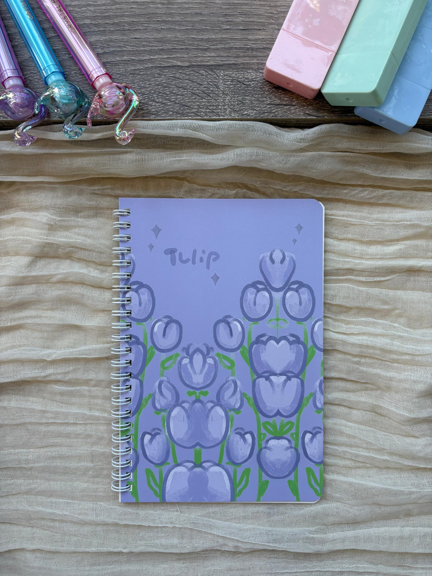 Flower Printed Purple Notebook