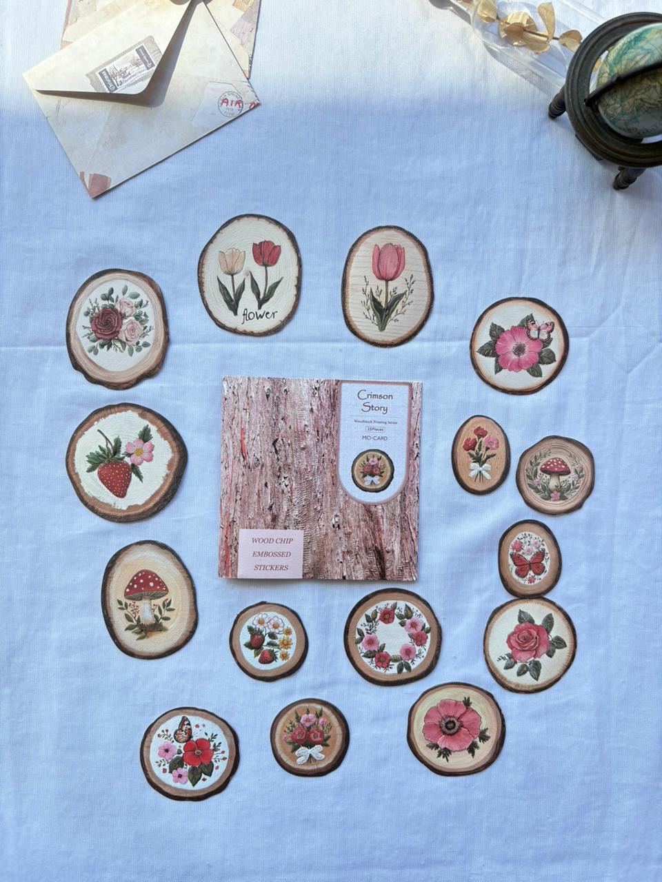 Wooden Chip Embossed Sticker