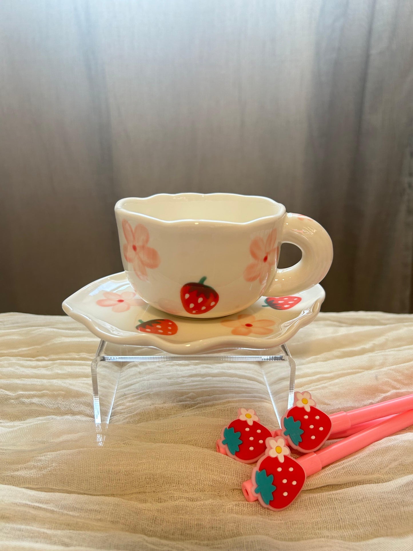 Colorful Cup with Saucer