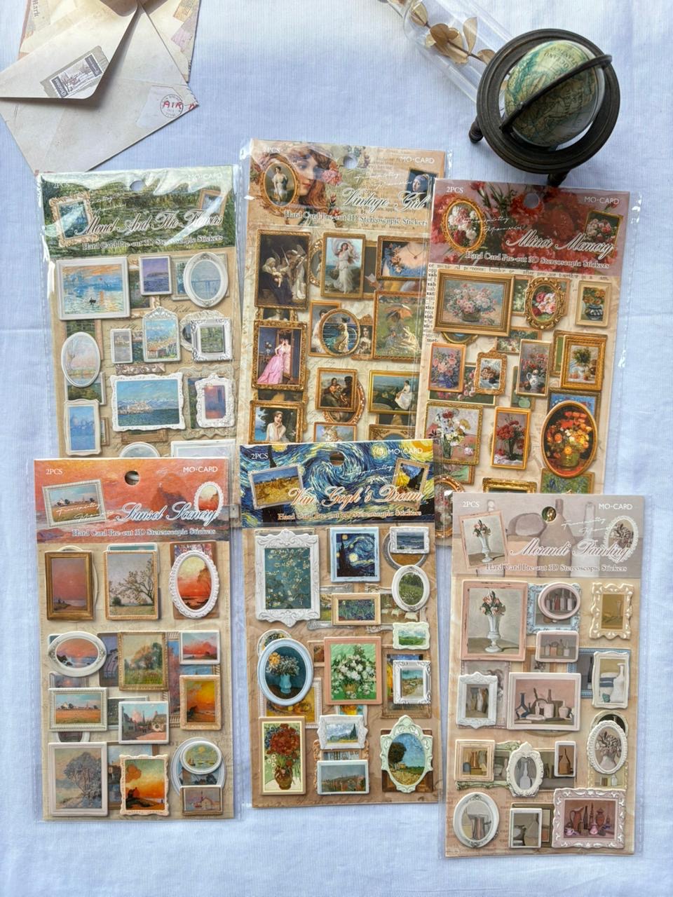 3D Card Famous Painting Stickers