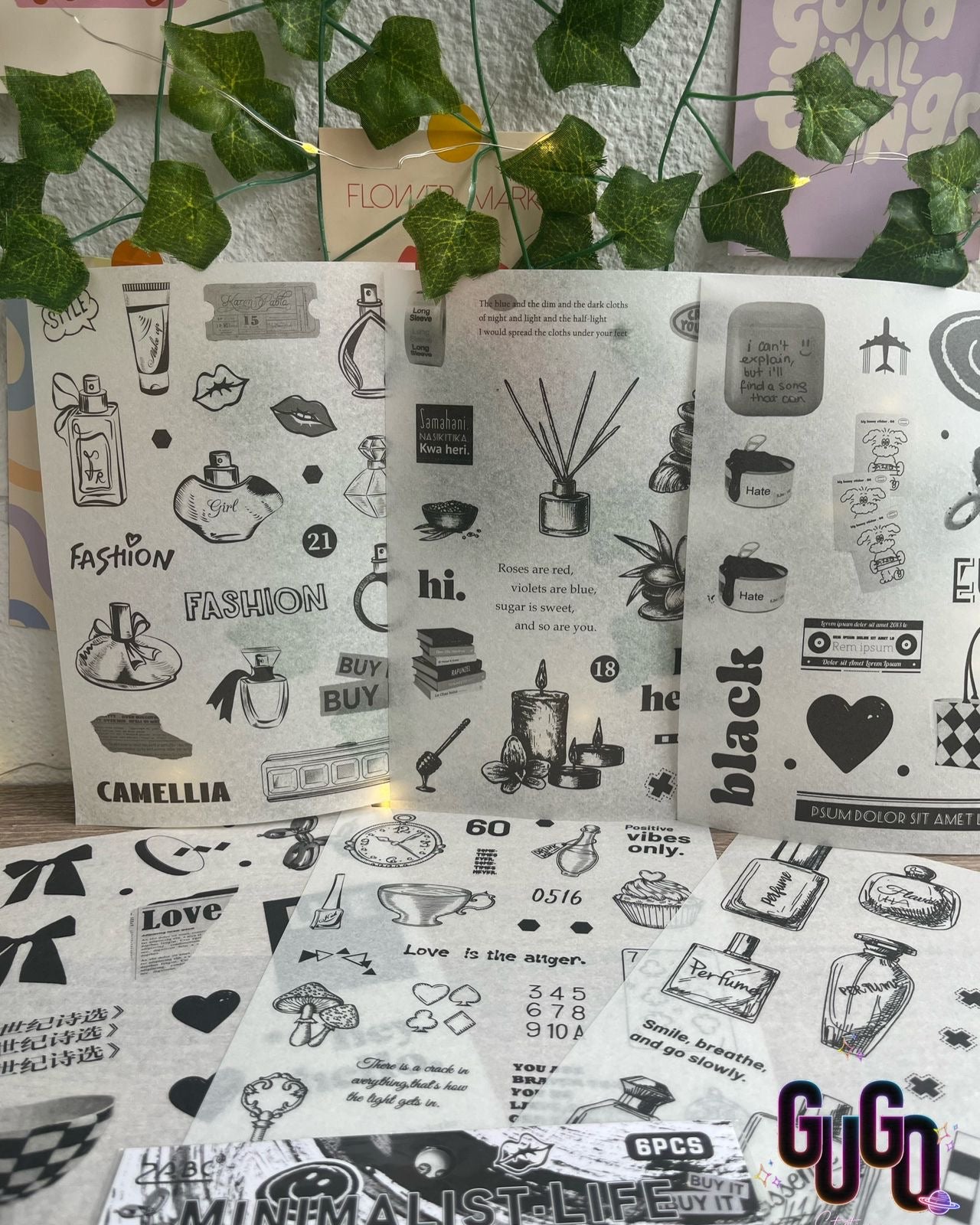 Black 6 Sheets Sticker