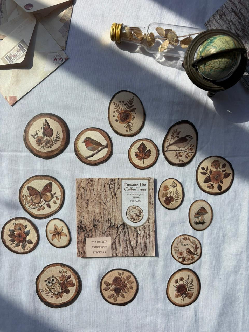 Wooden Chip Embossed Sticker