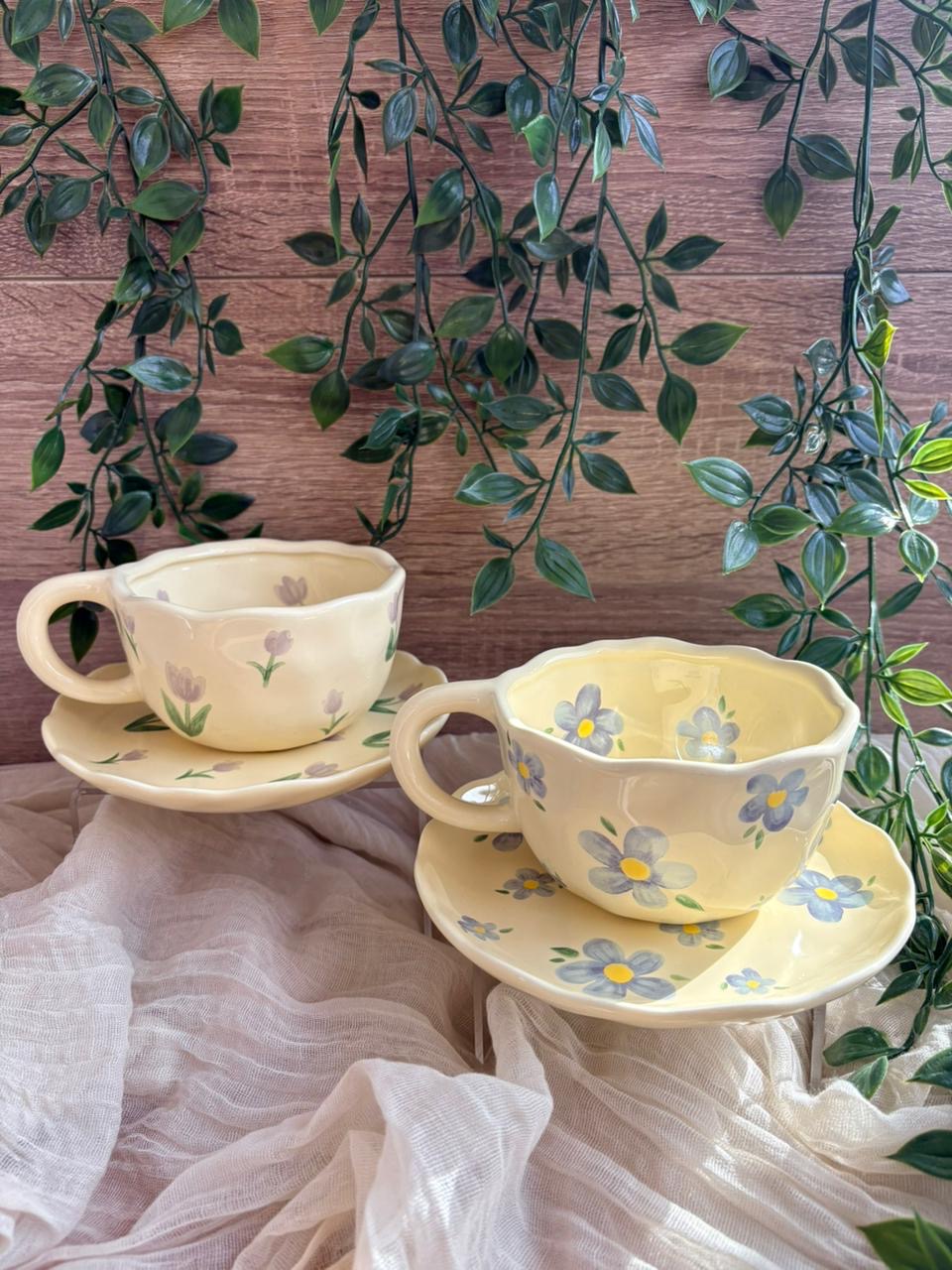 Painted Flower Mugs