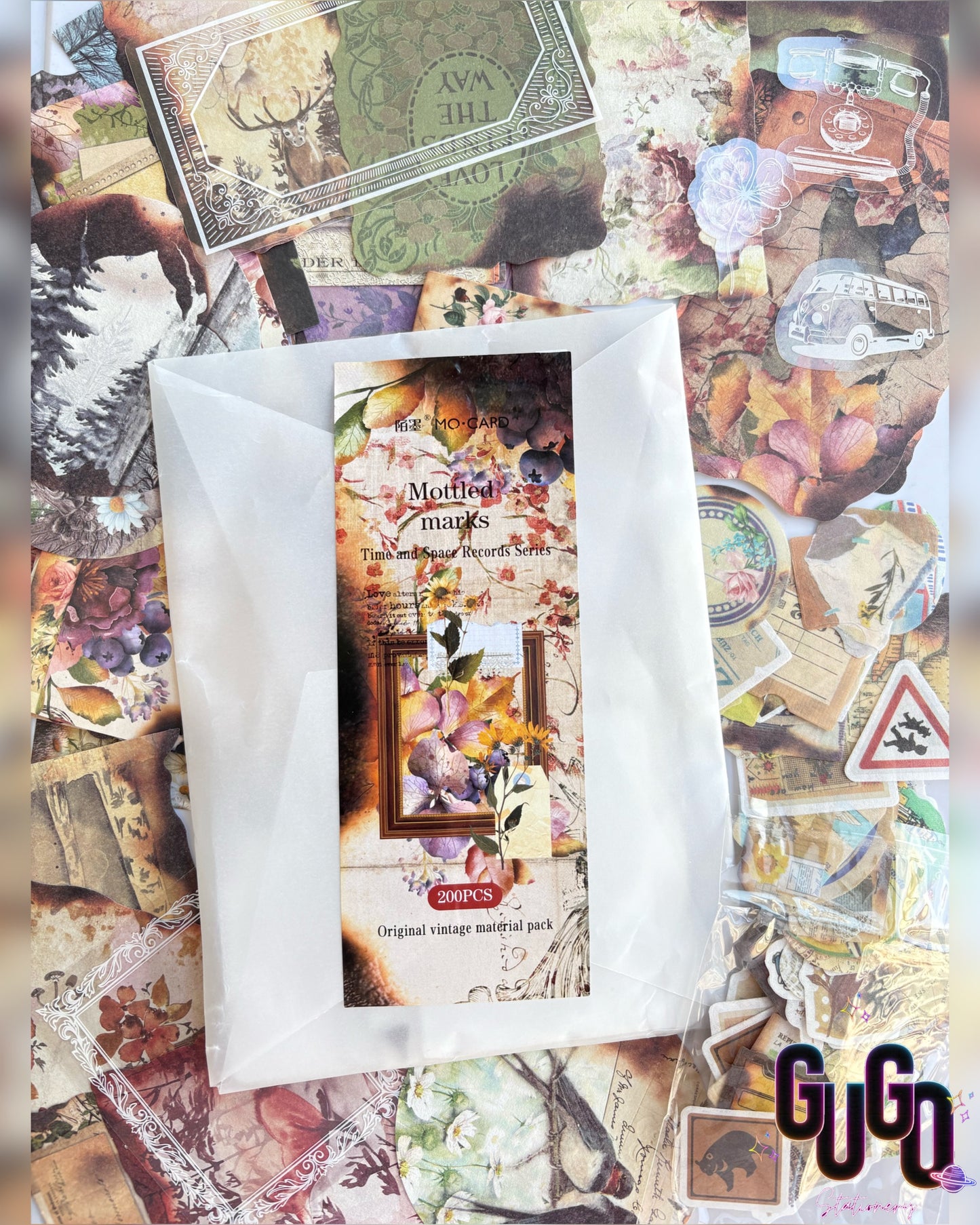 200 pcs set material paper and stickers