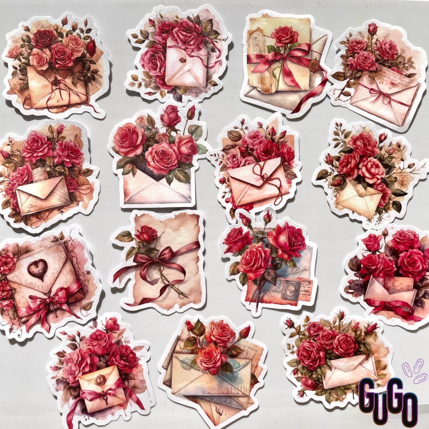 Books and flowers stickers