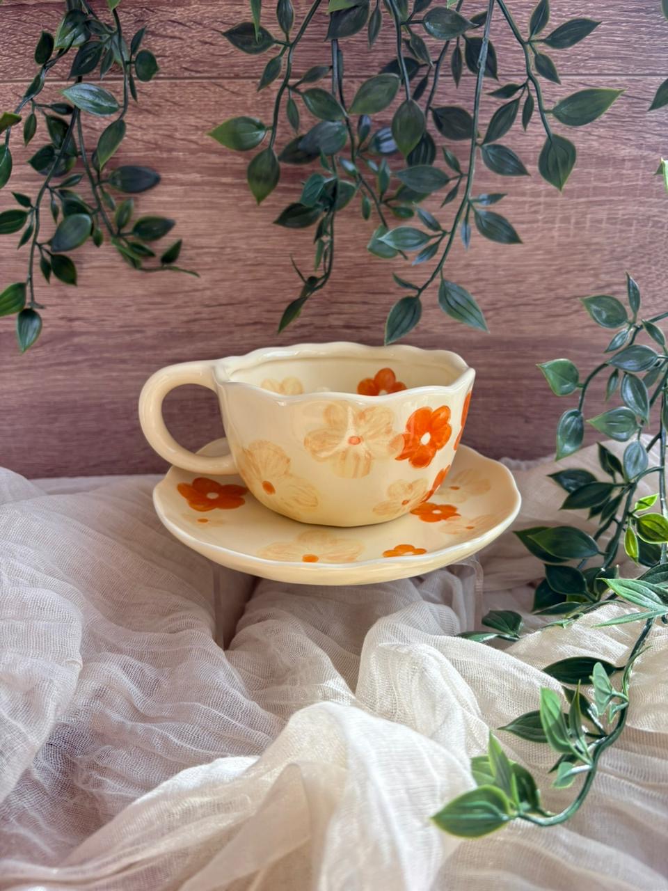 Painted Flower Mugs