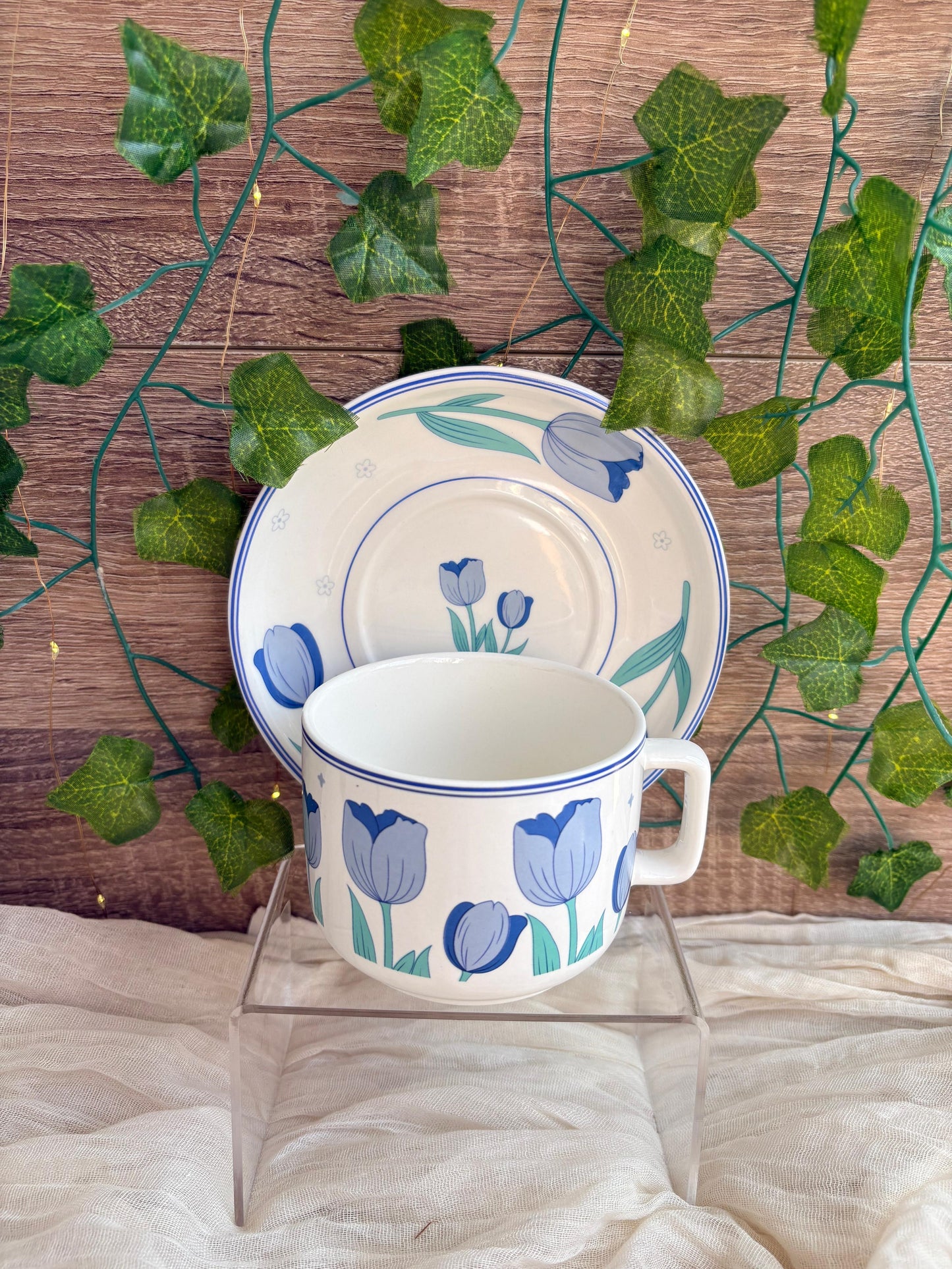 Floral Mug with Saucer