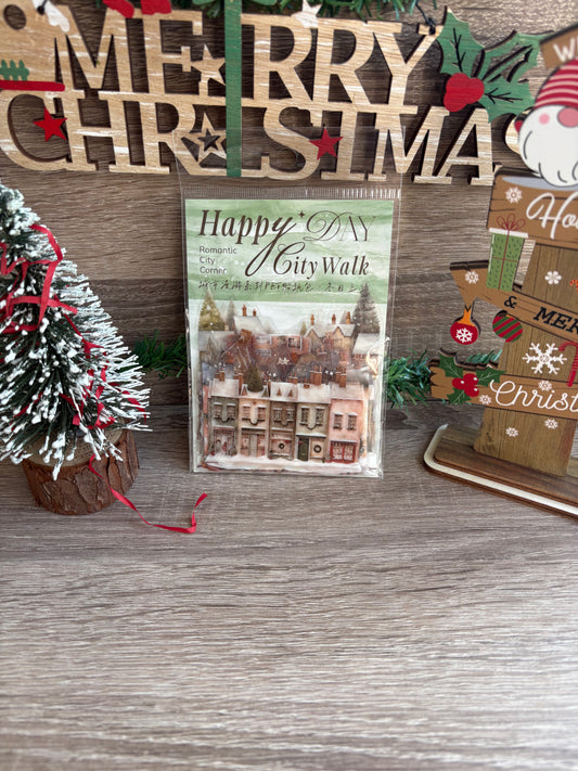 Romantic city PET stickers