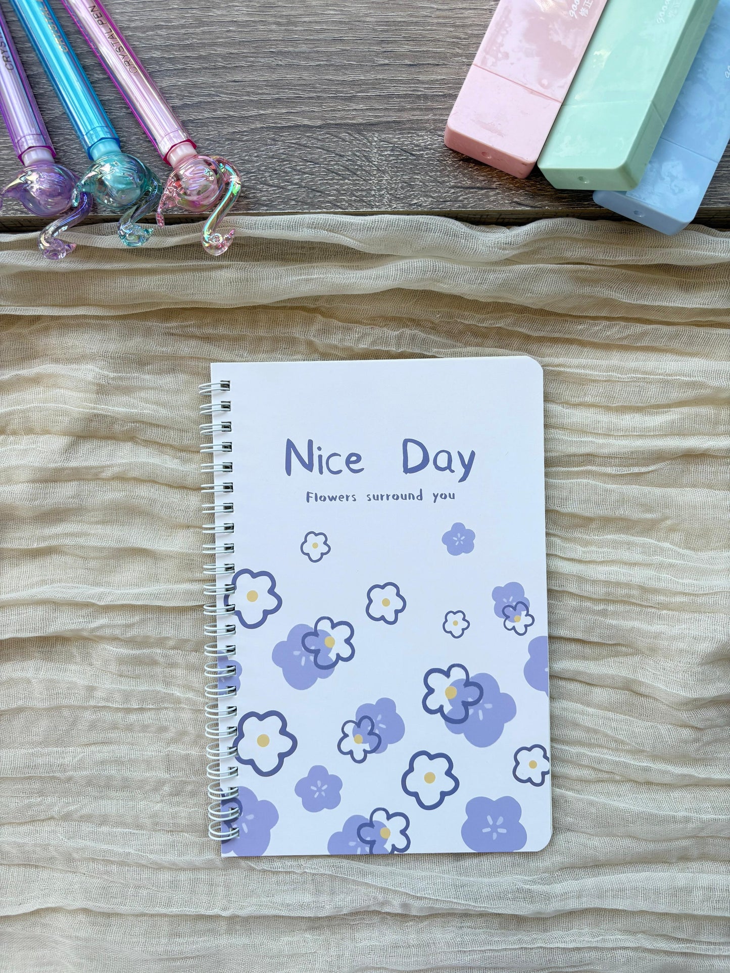 Flower Printed Purple Notebook
