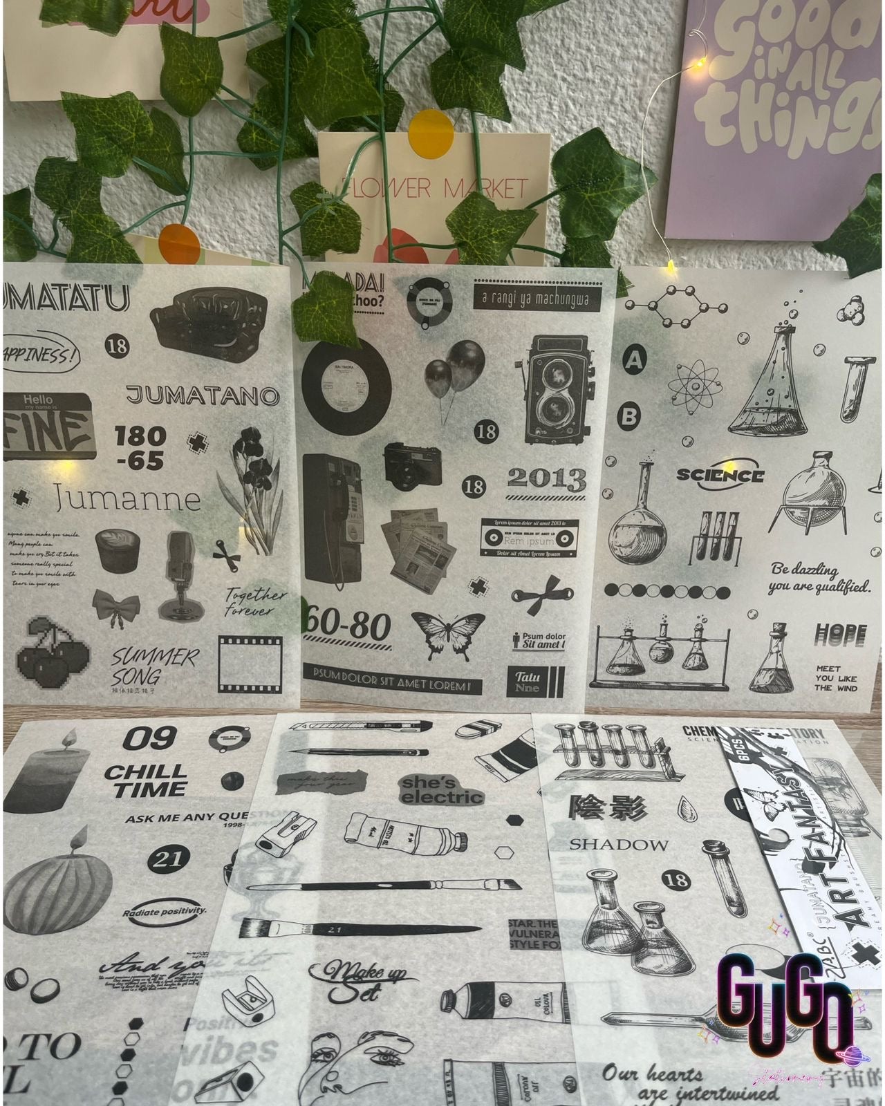 Black 6 Sheets Sticker