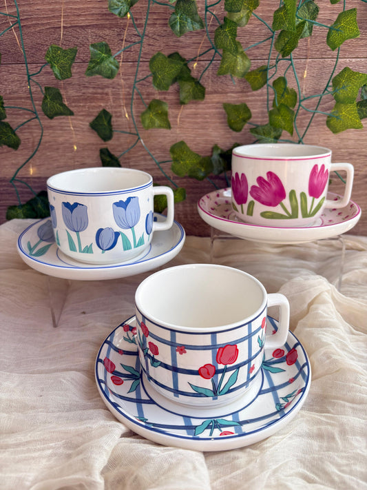 Floral Mug with Saucer