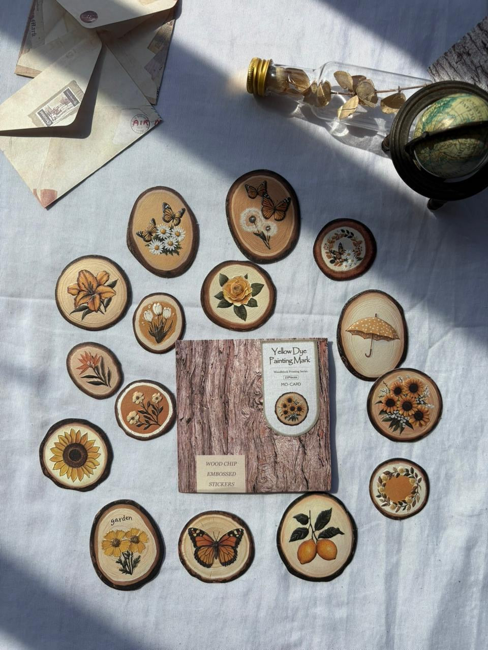 Wooden Chip Embossed Sticker