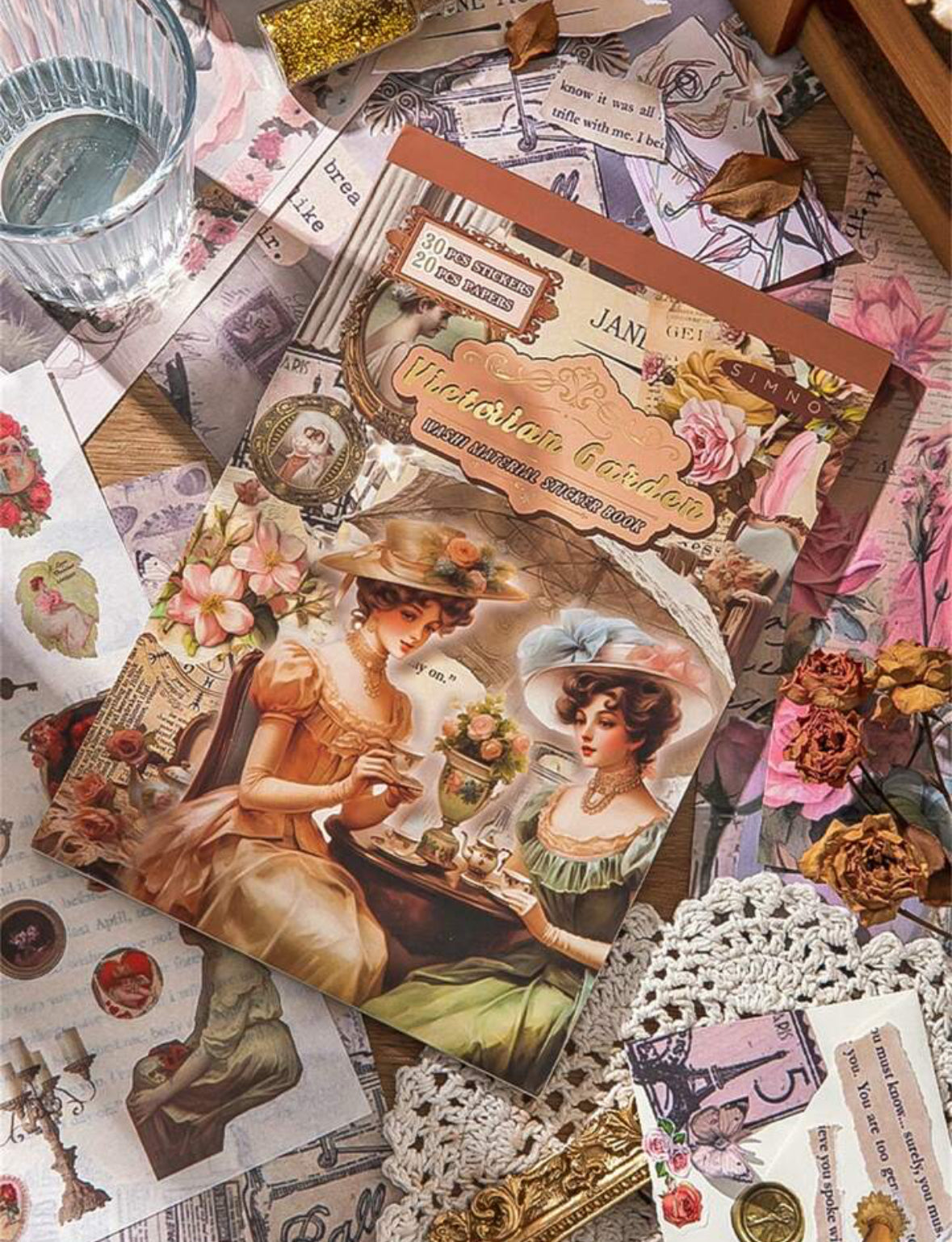 Victorian garden sticker book