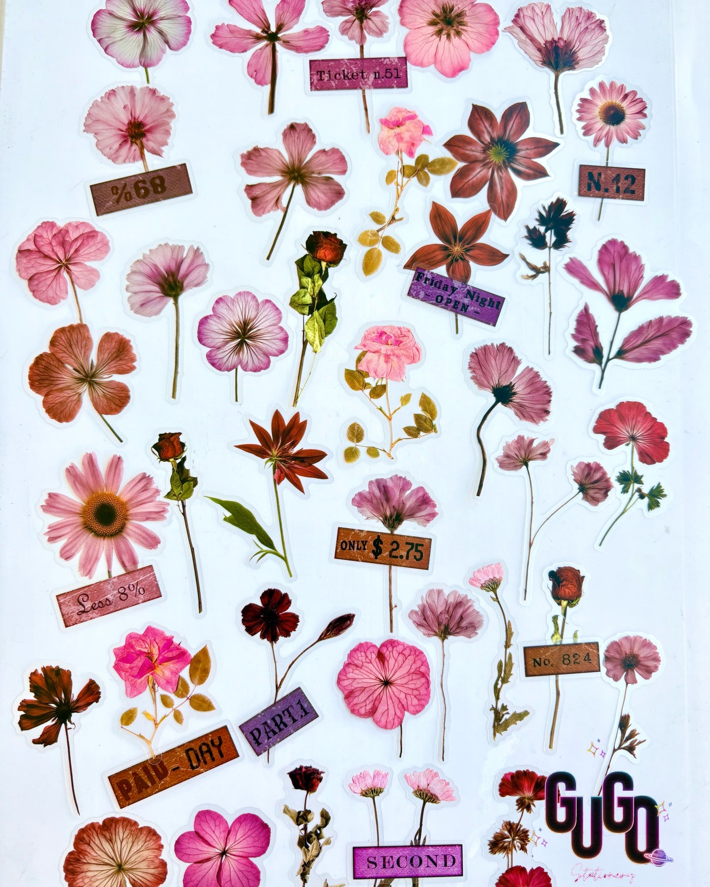 Flower stickers PET