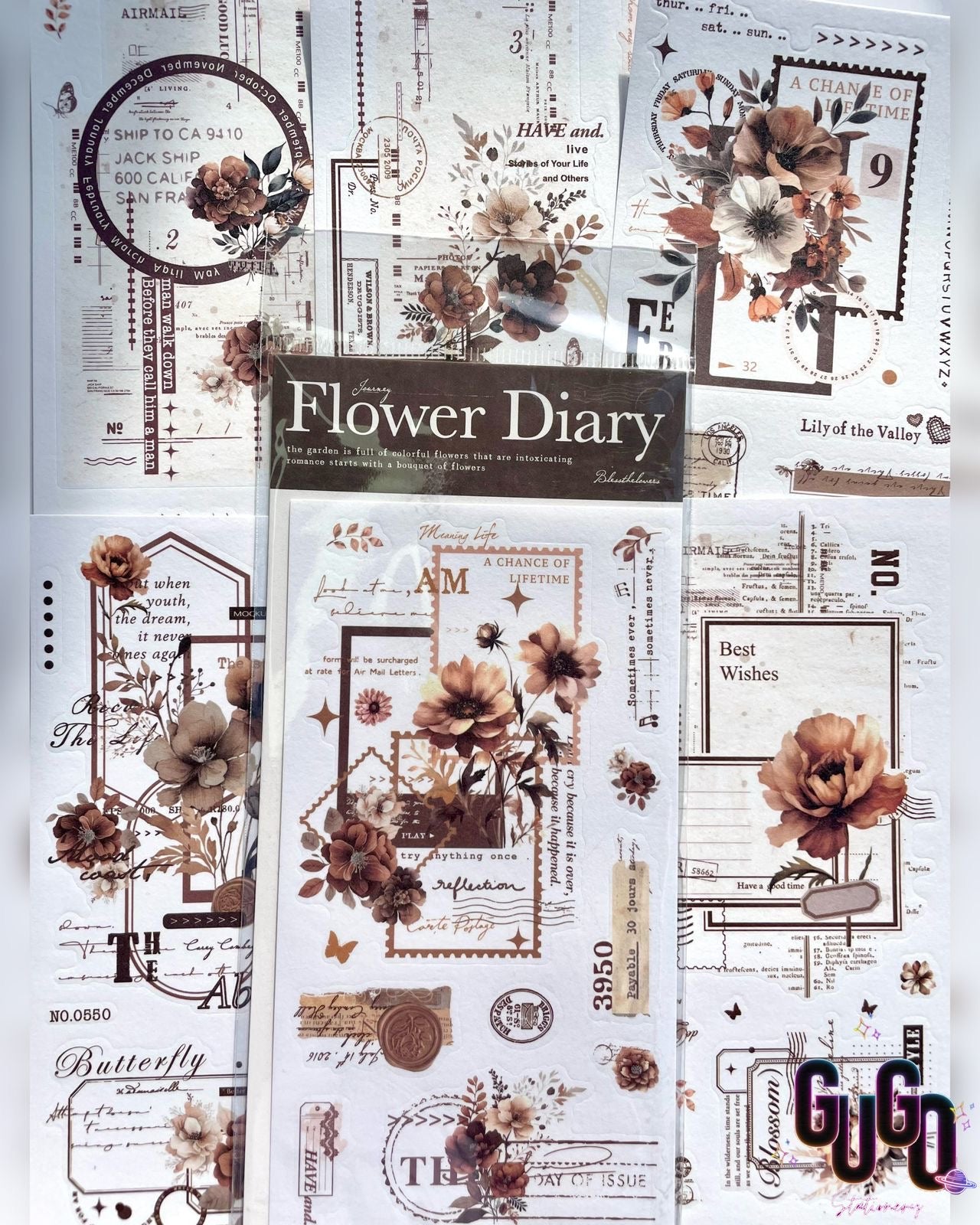 Flower Diary Sticker sheet