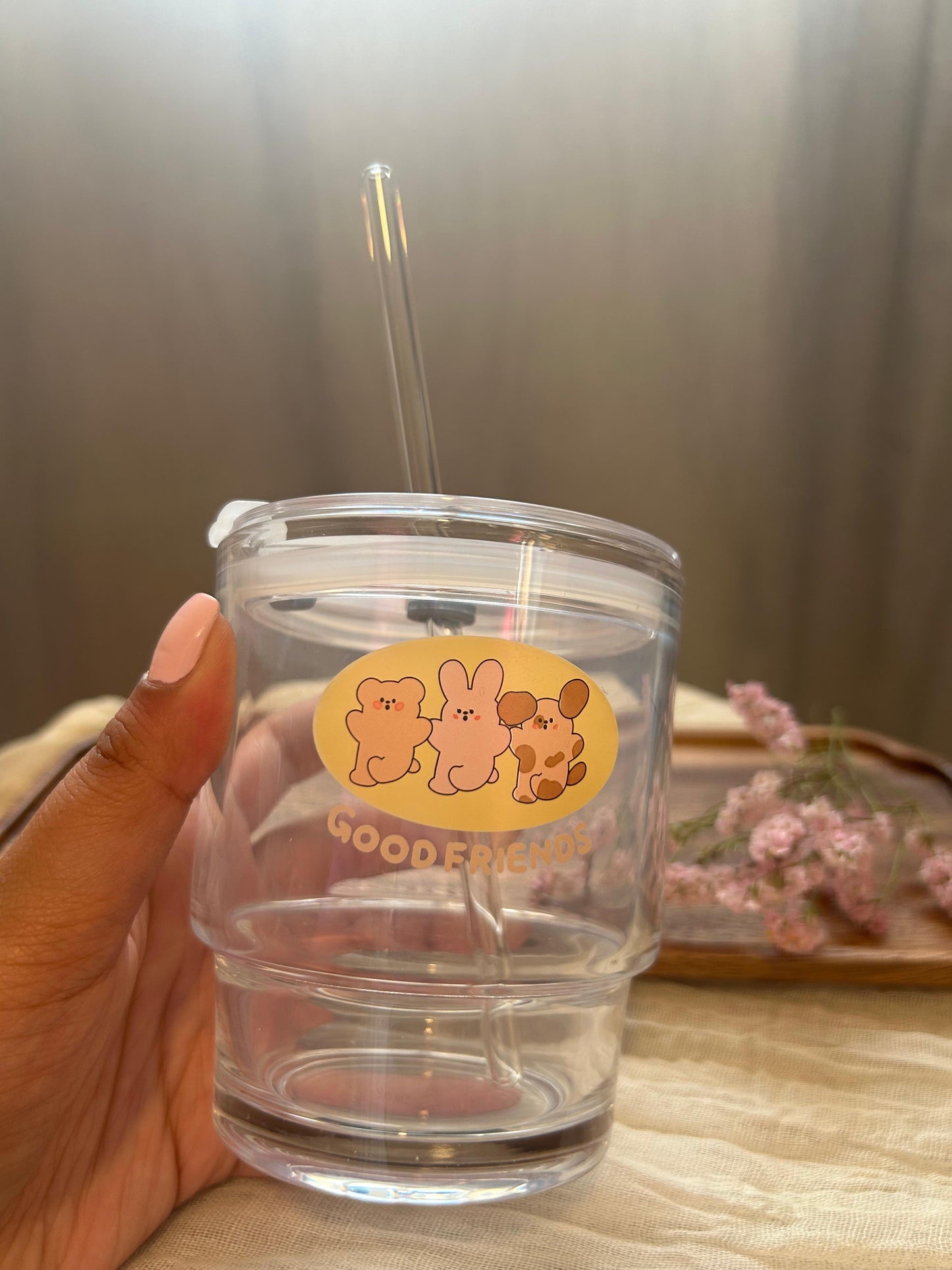 Teddy bear Glass Cup