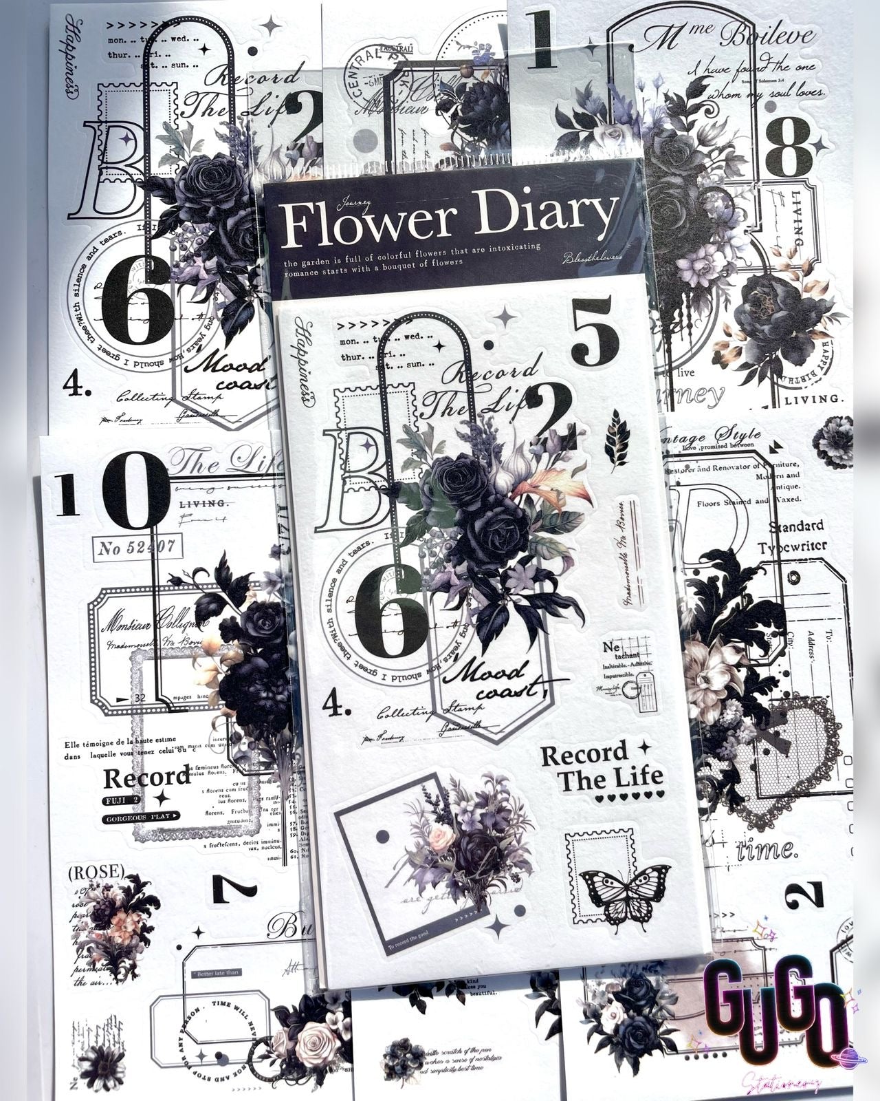 Flower Diary Sticker sheet